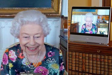 La reine Elizabeth II en visio depuis son château de Windsor, le 28 octobre 2021