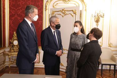 La reine Letizia et le roi Felipe VI d&#039;Espagne avec le président fédéral autrichien, Alexander Van der Bellen, et sa femme, Doris Schmidauer, à Vienne, le 31 janvier 2022