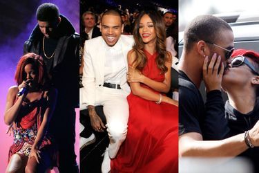 Rihanna aux côtés de Drake, Chris Brown et Matt Kemp.
