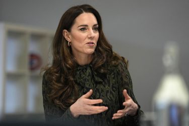 Kate Middleton en visite dans les bureaux de l&#039;organisme Shout à Londres le 26 janvier 2022