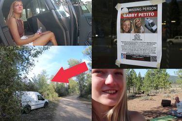 L'avis de recherche montrant le visage de Gabby, avant que son corps ne soit retrouvé dimanche dernier dans le Wyoming, ainsi que des captures d'écran de vidéos publiées sur YouTube à propos de cette affaire.