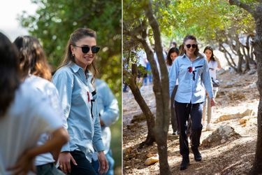La reine Rania de Jordanie à Birgesh, le 13 septembre 2021