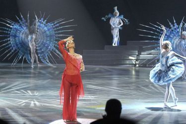 Céline Dion lors d'un concert pour «A New Day» le 25 mars 2003 sur la scène du Caesars Palace à Las Vegas.