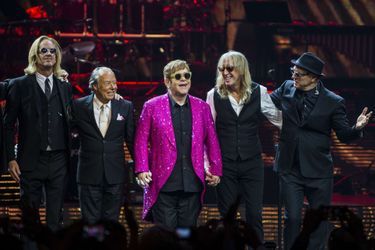 Elton John sur la scène du Caesars Palace à Las Vegas le 17 mai 2018 pour «The Million Dollar Piano». 