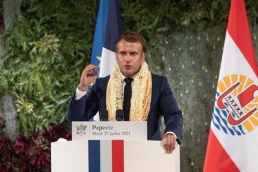 Discours d&#039;Emmanuel Macron mardi à Papeete (mercredi matin à Paris).