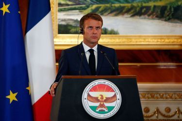 Emmanuel Macron à Erbil, en Irak.