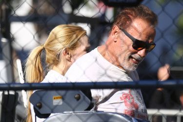 Arnold Schwarzenegger et Heather Milligan à Venise le 20 janvier 2022. 
