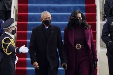 Barack et Michelle Obama lors de la cérémonie d&#039;investiture de Joe Biden, le 20 janvier dernier.