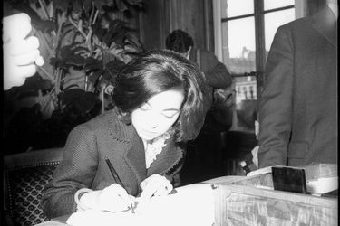 Margarita Gómez-Acebo le 20 janvier 1962, jour de son mariage civil à Lausanne en Suisse
