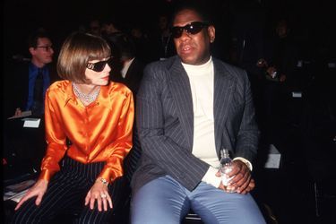 Anna Wintour et André Leon Talley lors de la Fashion Week de New York en octobre 1996