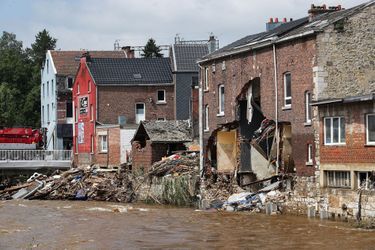 Des habitations détruites en Belgique après le passage des inondations.