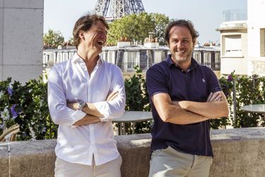 Sébastien Pacault, DG associé, et Laurent de Gourcuff, fondateur de Paris Society, sur la terrasse de Bambini au Palais de Tokyo.