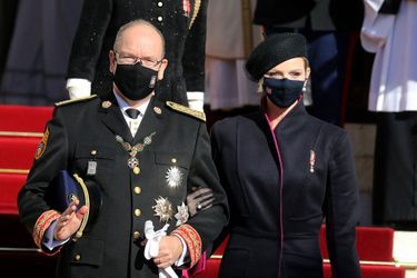 Le prince Albert II de Monaco et la princesse Charlène,  le 19 novembre 2020. 