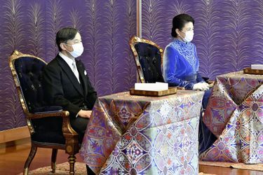 L&#039;impératrice Masako et l&#039;empereur Naruhito du Japon à Tokyo, le 18 janvier 2022