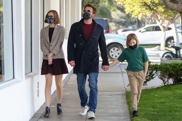 Ben Affleck avec son fils Samuel et sa fille Violet à Los Angeles le 5 janvier 2021