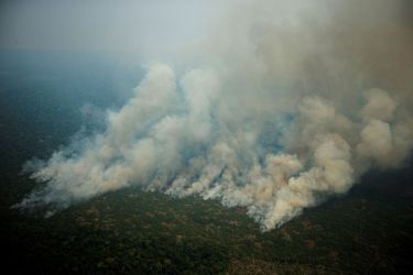 La forêt amazonienne en flammes, à Porto Velho au Brésil, en août 2019.