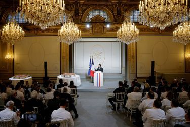 La traditionnelle «galette républicaine» a été célébrée mercredi après-midi à l'Elysée, en présence d’Emmanuel Macron. 