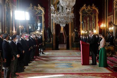 La reine Letizia et le roi Felipe VI d'Espagne à Madrid, le 17 janvier 2022