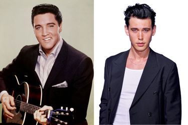Elvis Presley et celui qui va l'incarner, Austin Butler.