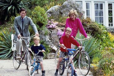 Charles, Diana, William et Harry en 1989.