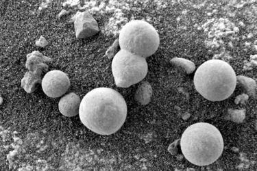 Simples minéraux ou champignons martiens ? Ces petites sphères intriguent des scientifiques.