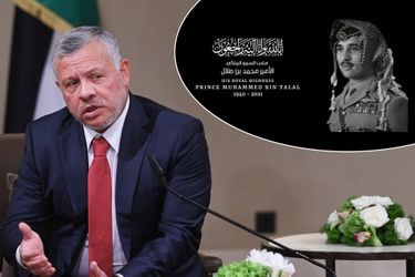 Le roi Abdallah II de Jordanie, le 26 février 2020 – En vignette, annonce du décès de son oncle le prince Muhammed bin Talal par la Cour 