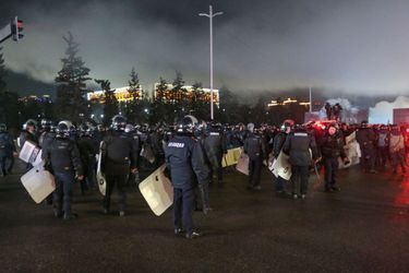 Manifestation à Almaty, au Kazakhstan, le 4 janvier 2022.