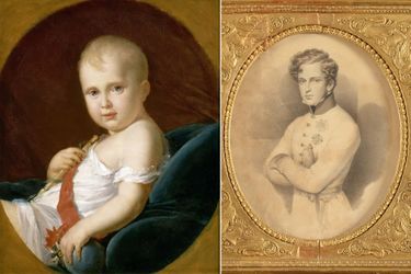 Portrait du petit roi de Rome, par Gérard, en 1811 (musée de l'Histoire de France, château de Versailles) et du duc de Reichstadt vers 1830 (collection privée)