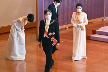 L'empereur Naruhito et l'impératrice Masako du Japon lors de la cérémonie de célébration du Nouvel an au Palais impérial à Tokyo, le 1er janvier 2022