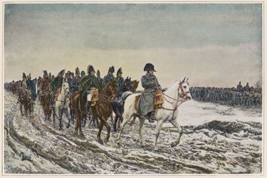 Napoléon à la tête de son armée pendant la campagne de France en 1814