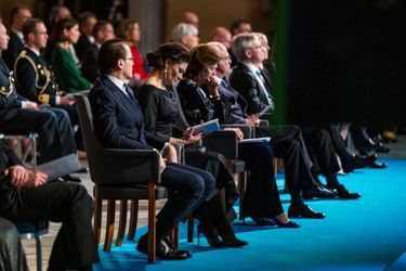 Le prince Daniel, la princesse héritière Victoria, la reine Silvia et le roi Carl XVI Gustaf de Suède à Stockholm, le 10 décembre 2021