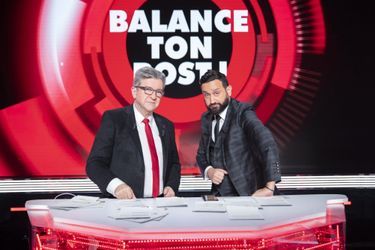 Jean-Luc Mélenchon et Cyril Hanouna sur le plateau de "Balance ton post", jeudi 11 février. 