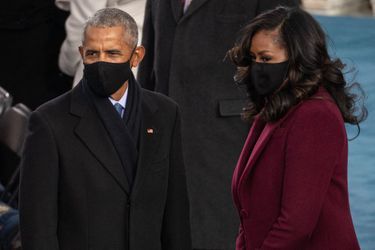 Barack et Michelle Obama lors de l'investiture de Joe Biden à Washington le 20 janvier 2021