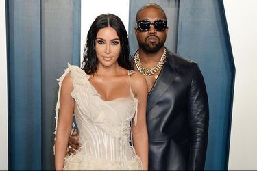 Kim Kardashian et Kanye West à l&#039;after-party des Oscars en février 2020.