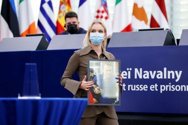 Daria Navalnaya au Parlement européen de Strasbourg, le 15 décembre 2021.