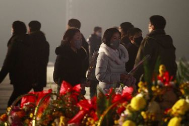 Hommages à Pyongyang pour les dix ans de la mort de Kim Jong Il, le 16 décembre 2021.