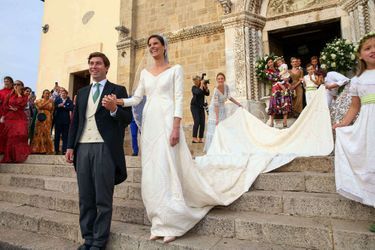 La princesse Marie-Astrid de Liechtenstein et Ralph Worthington, le 25 septembre 2021, jour de leur mariage religieux à Orbetello