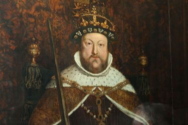 Un portrait d'Henry VIII lors d'une exposition à la British Library consacrée au monarque.