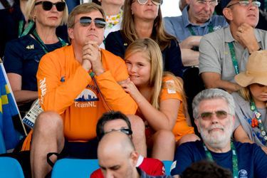 La princesse Catharina-Amalia des Pays-Bas avec son père le roi Willem-Alexander aux Jeux olympiques de Rio, le 19 août 2016