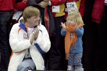 La princesse Catharina-Amalia des Pays-Bas avec son père le prince Willem-Alexander, le 17 février 2006