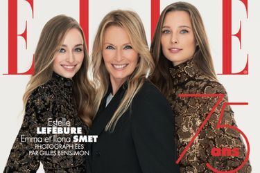 Emma Smet, Estelle Lefébure et Ilona Smet en couverture du magazine "ELLE" pour l'édition du 11 décembre 2020