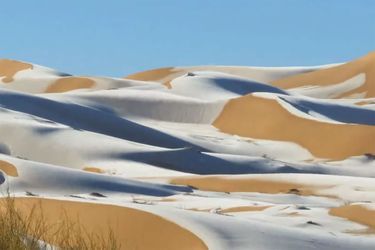 Les dunes du Sahara enneigées en 2021.