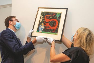 Ce dessin à l’encre de Chine et gouache (34 x 34 cm) était exposé à la galerie Artcurial de Bruxelles, le 18 septembre 2020.