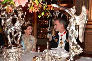 La reine Silvia de Suède et le roi Felipe VI d'Espagne à Stockholm, le 24 novembre 2021