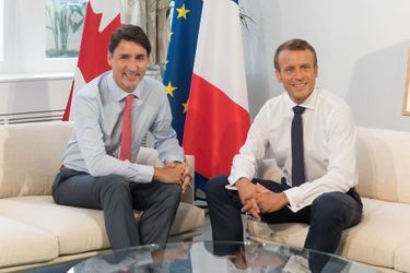 Justin Trudeau et Emmanuel Macron lors du sommet du G7 à Biarritz en 2019