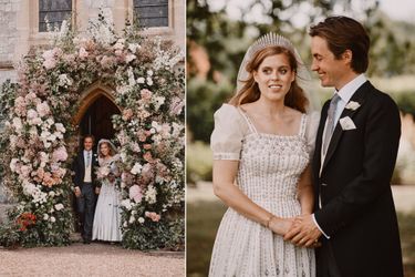 La princesse Beatrice d'York et Edoardo Mapelli Mozzi le 17 juillet 2020, jour de leur mariage à Windsor