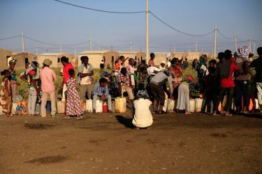 Des réfugiés éthiopiens ayant fui la région du Tigré se sont réfugiés dans le camp de Fashaga, à la frontière avec le Soudan.