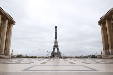 La place du Trocadéro à Paris le 30 octobre 2020, premier jour du reconfinement