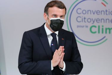 Emmanuel Macron, lundi lors d'une rencontre avec la Convention citoyenne pour le climat.