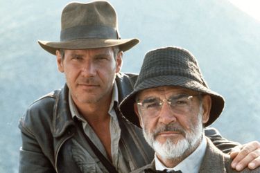 Harrison Ford et Sean Connery dans &quot;Indiana Jones et la dernière croisade&quot; en 1989. 